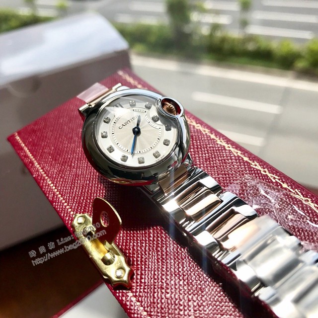 卡地亞石英手錶 Cartier經典款真鑽藍氣球女裝腕表  gjs2098